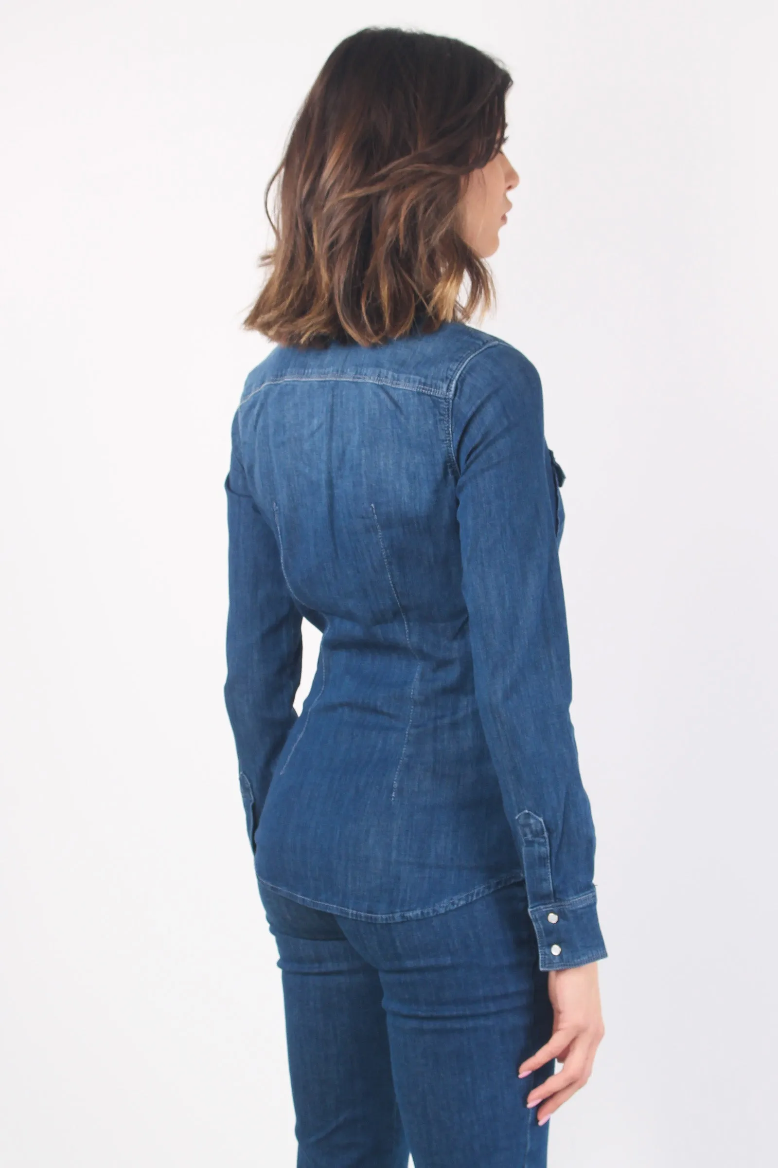 Camicia Denim Basica Denim Scuro