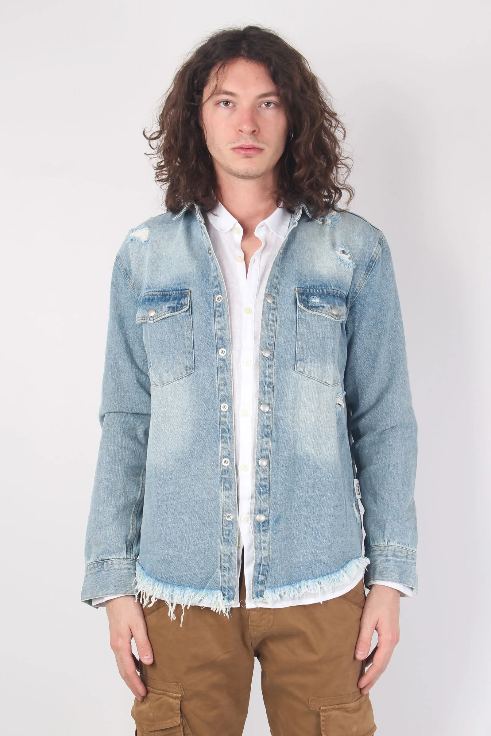 Camicia Denim Rotture Denim Chiaro