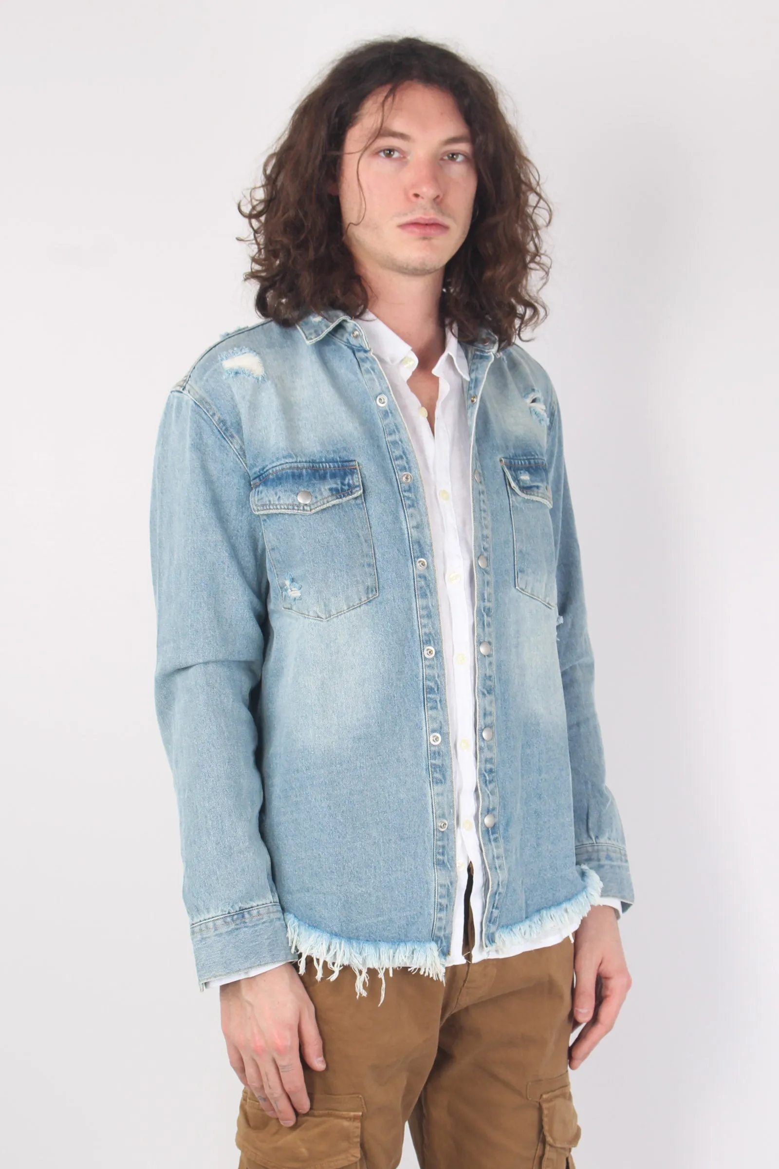 Camicia Denim Rotture Denim Chiaro