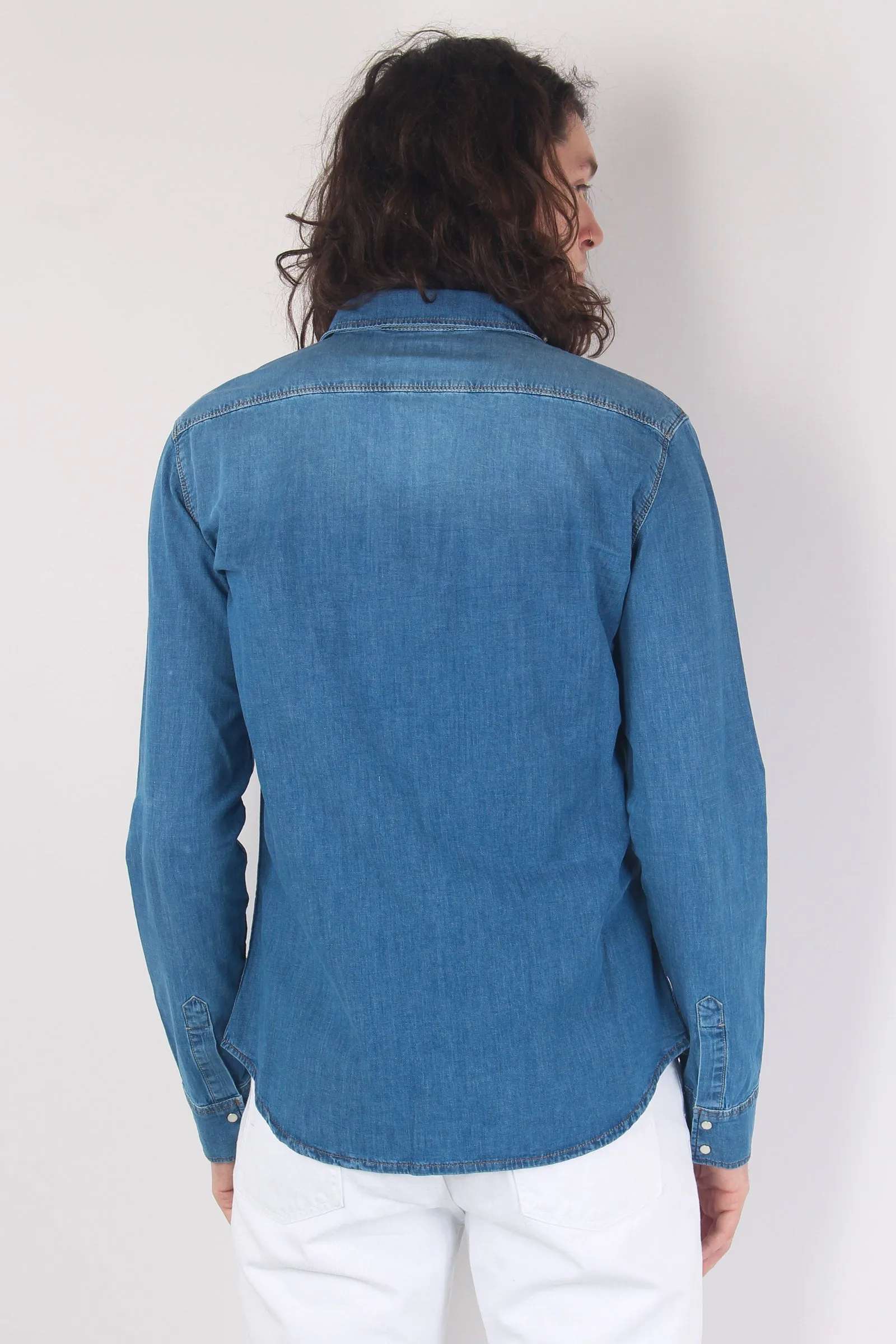 Camicia Denim Slim Denim Medio