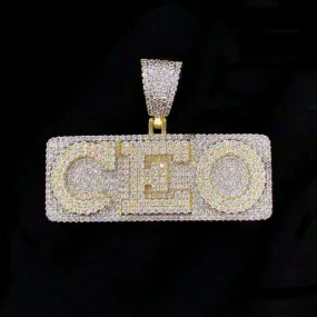 CEO Plaque VVS CZ Hip Hop Bling Pendant