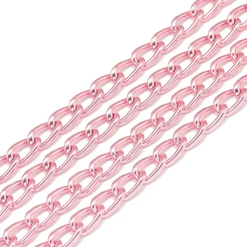 Chain, Aluminium, Twisted Chain, Curb Chain, Open Link, Plum, 8x4.5mm