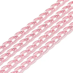 Chain, Aluminium, Twisted Chain, Curb Chain, Open Link, Plum, 8x4.5mm