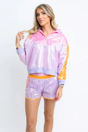 Color Block Retro Zip Pullover