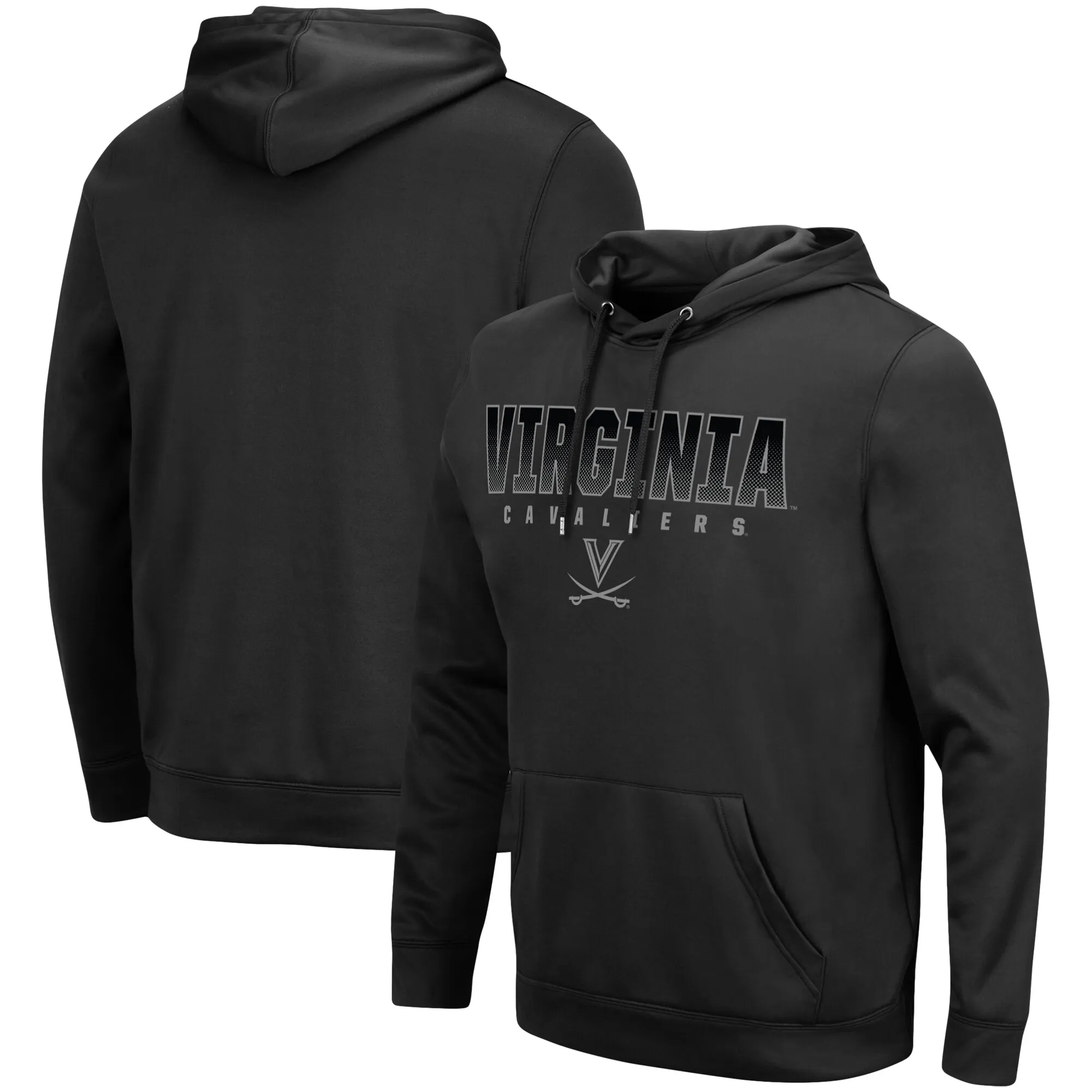 Colosseum Virginia Cavaliers Black Blackout 3.0 Pullover Hoodie