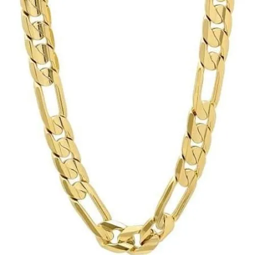 Concave figaro 10mm 18k gold plated chain