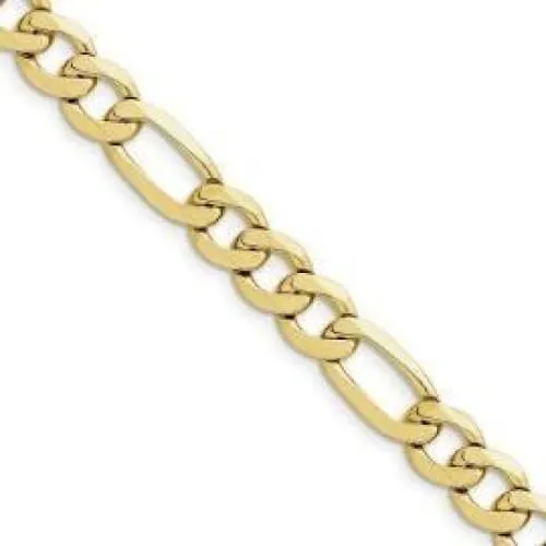 Concave figaro 10mm 18k gold plated chain