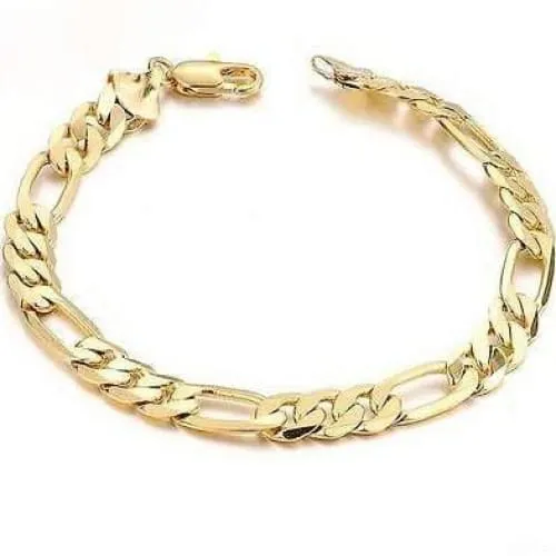 Concave figaro 10mm 18k gold plated chain