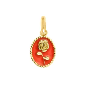 Coral Rose Pendant, Yellow Gold