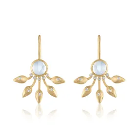 COROLLA MOONSTONE EARRINGS WITH DIAMONDS