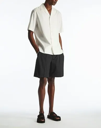 COS  |Silk Plain Cotton Short Sleeves Shirts