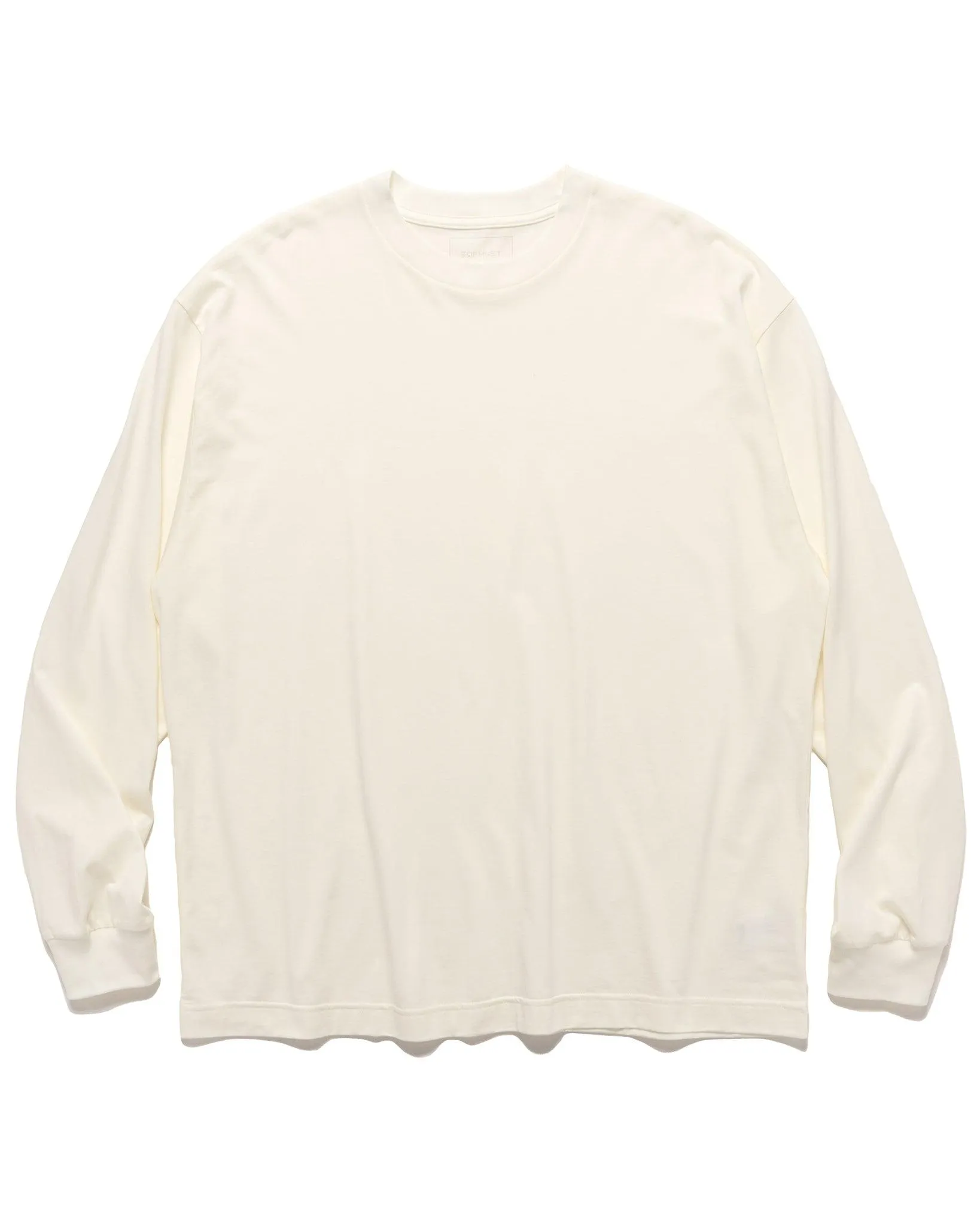 Cotton Silk L/S Baggy Tee White