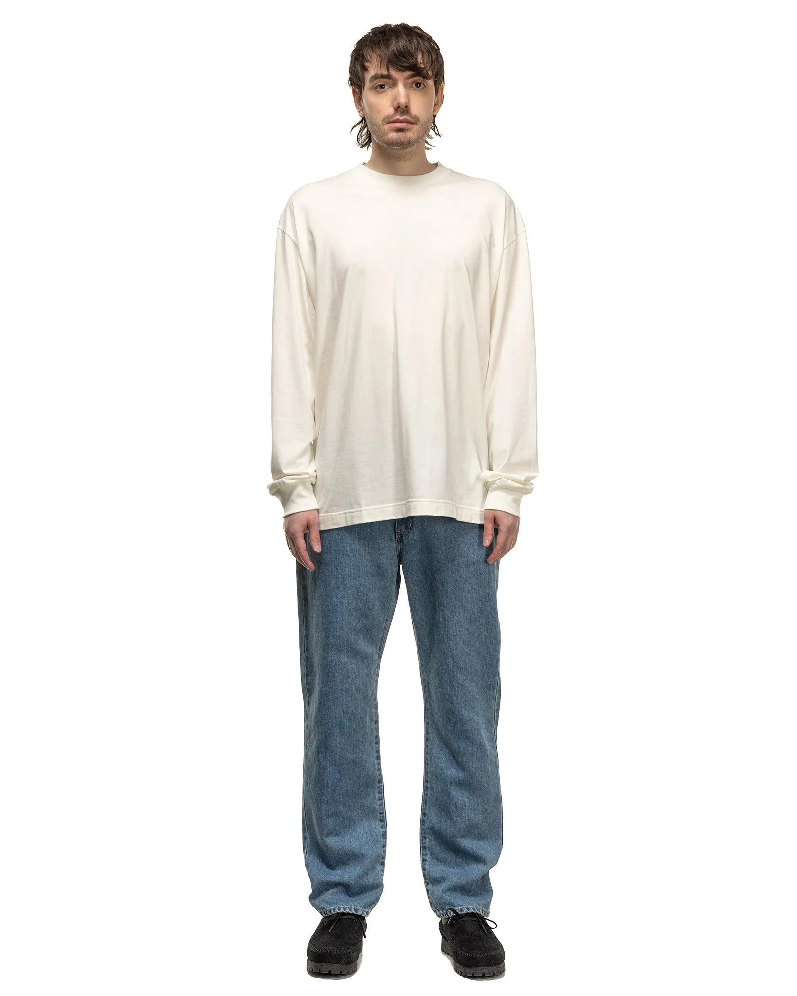 Cotton Silk L/S Baggy Tee White