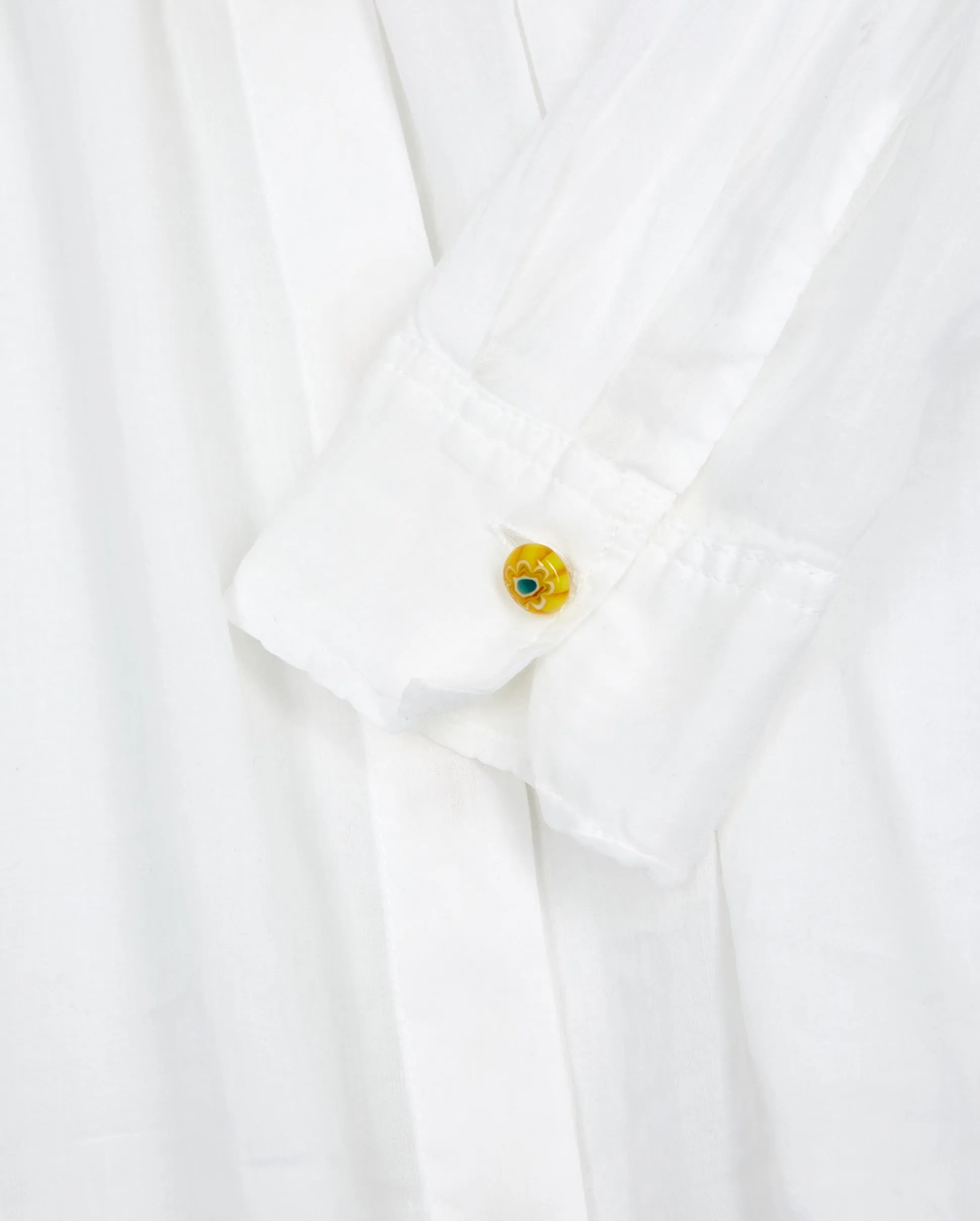 COTTON SILK VOILE REGULAR SHIRT AMOURRINA BUTTONS / WHITE