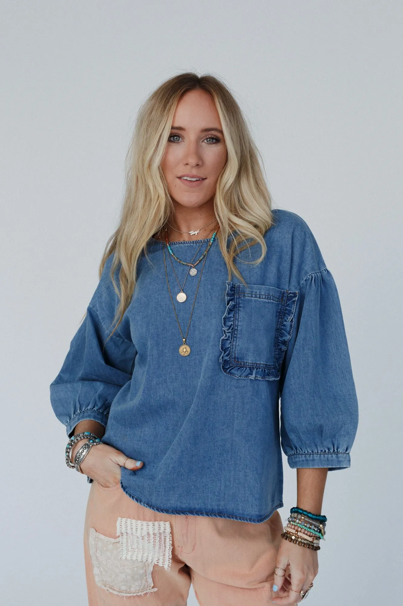 Country Breeze Denim Top - Denim