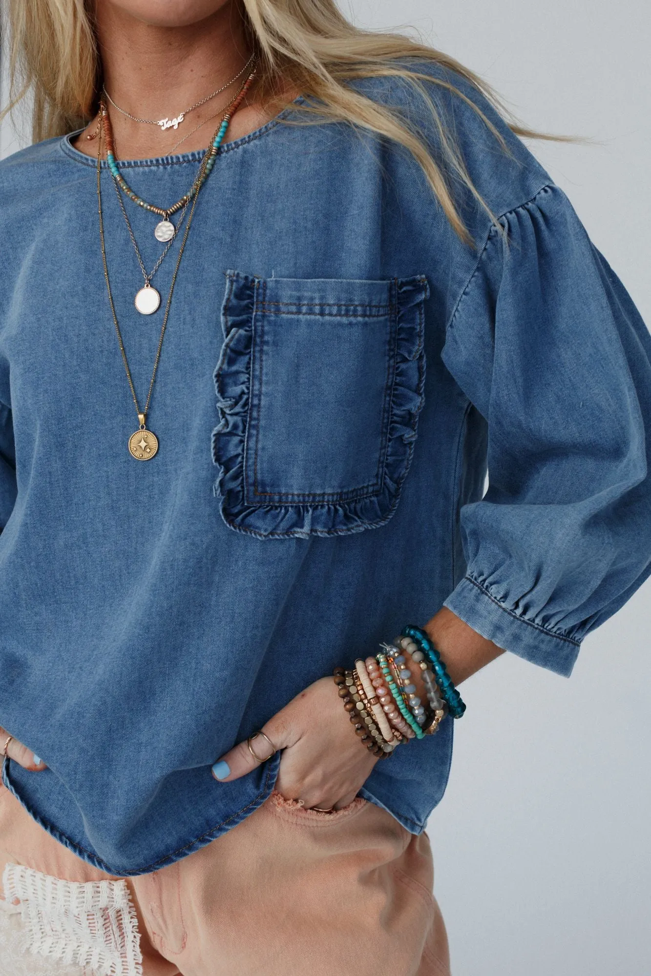 Country Breeze Denim Top - Denim