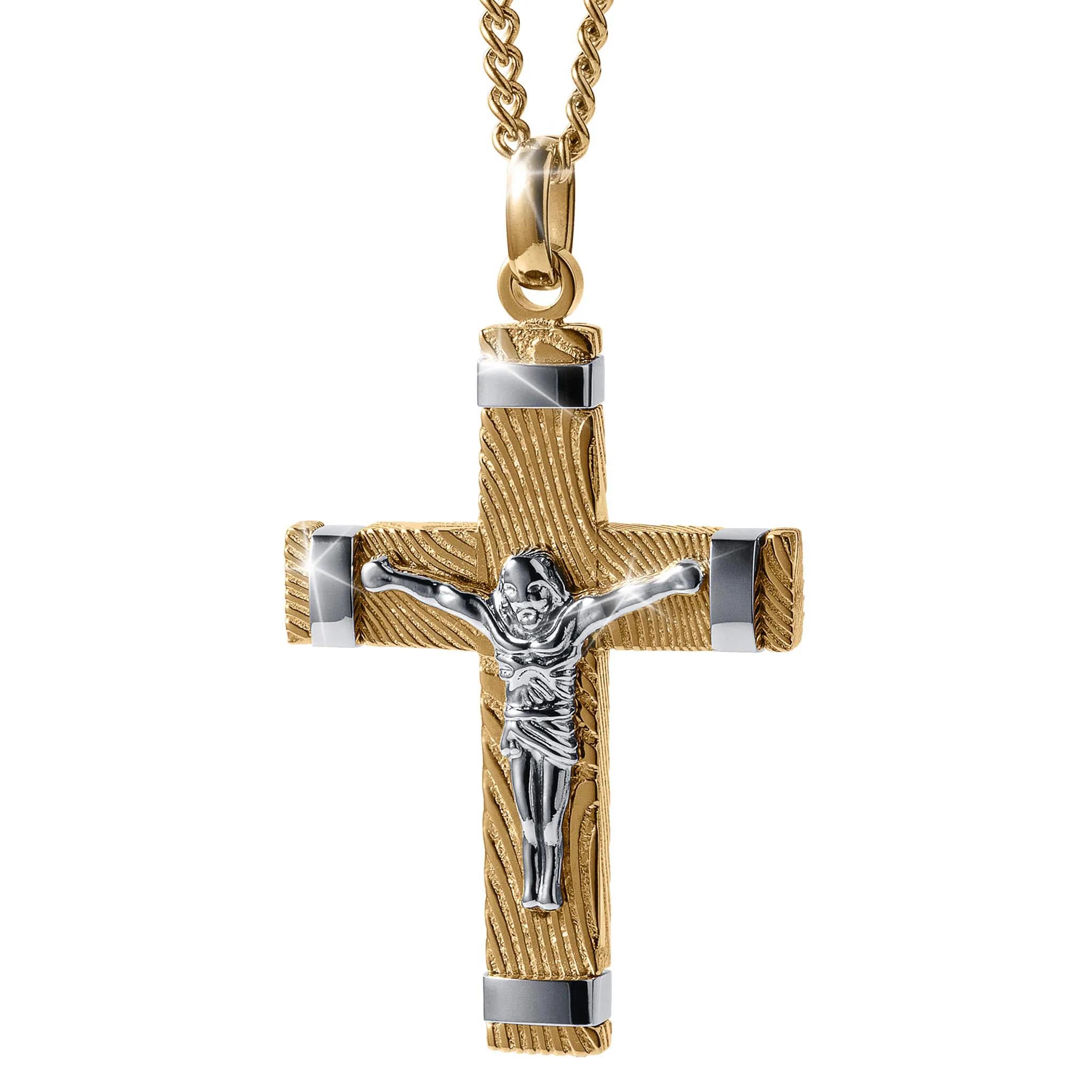 Damascus Crucifix Pendant