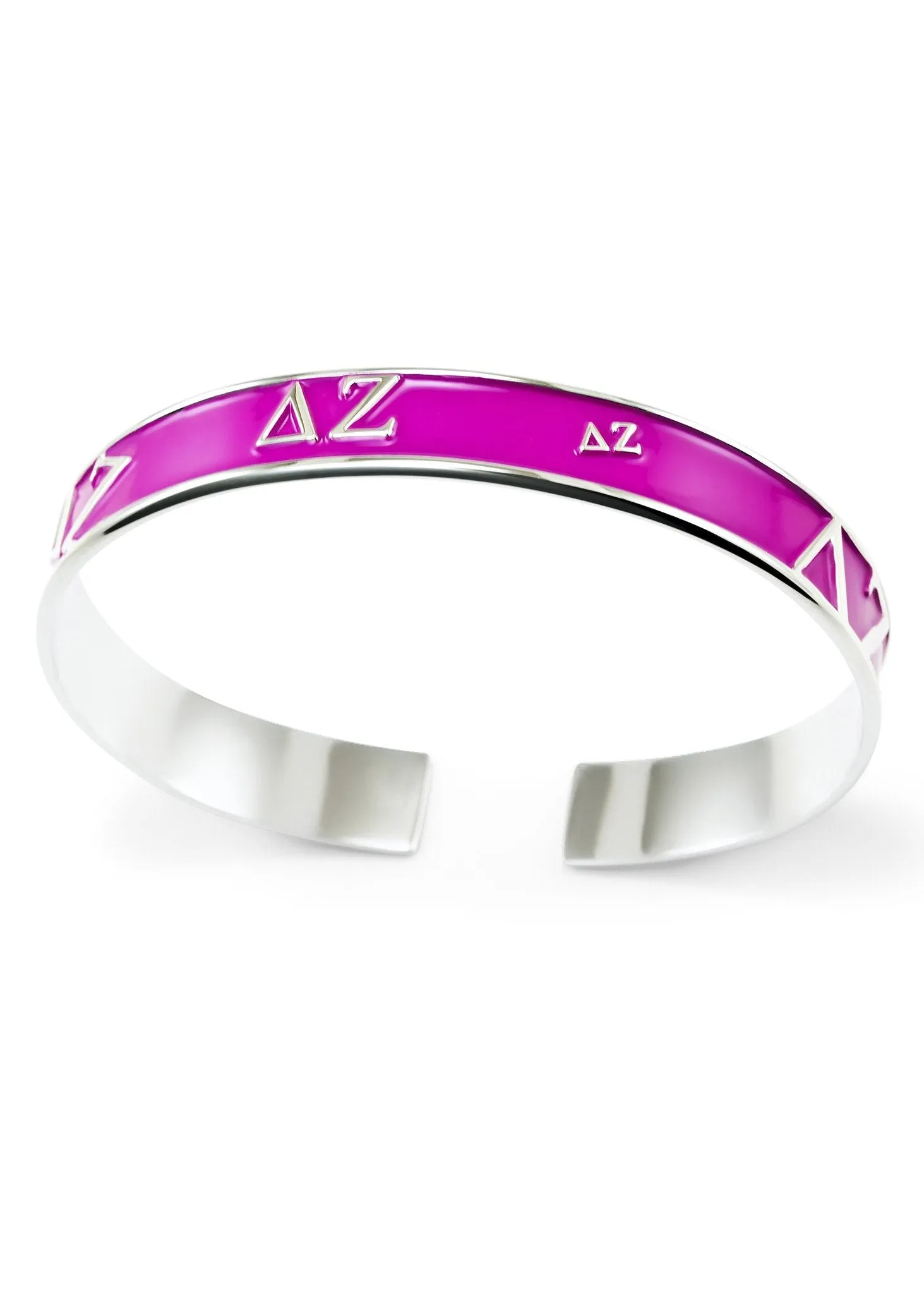 Delta Zeta Bangle Cuff Bracelet (Hot Pink)