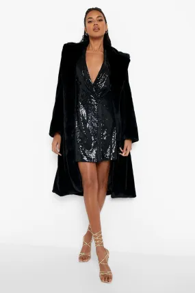 Demask Sequin Double Breasted Blazer Dress