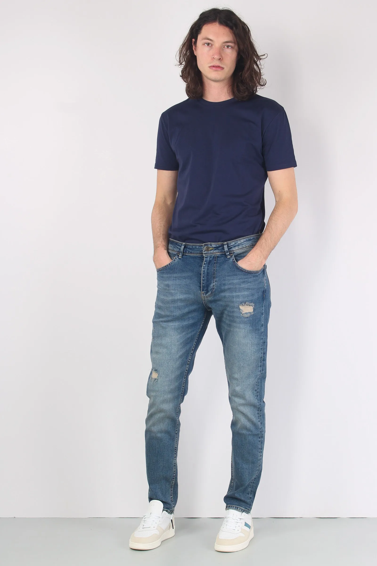 Denim Carrot Fit Denim Medio