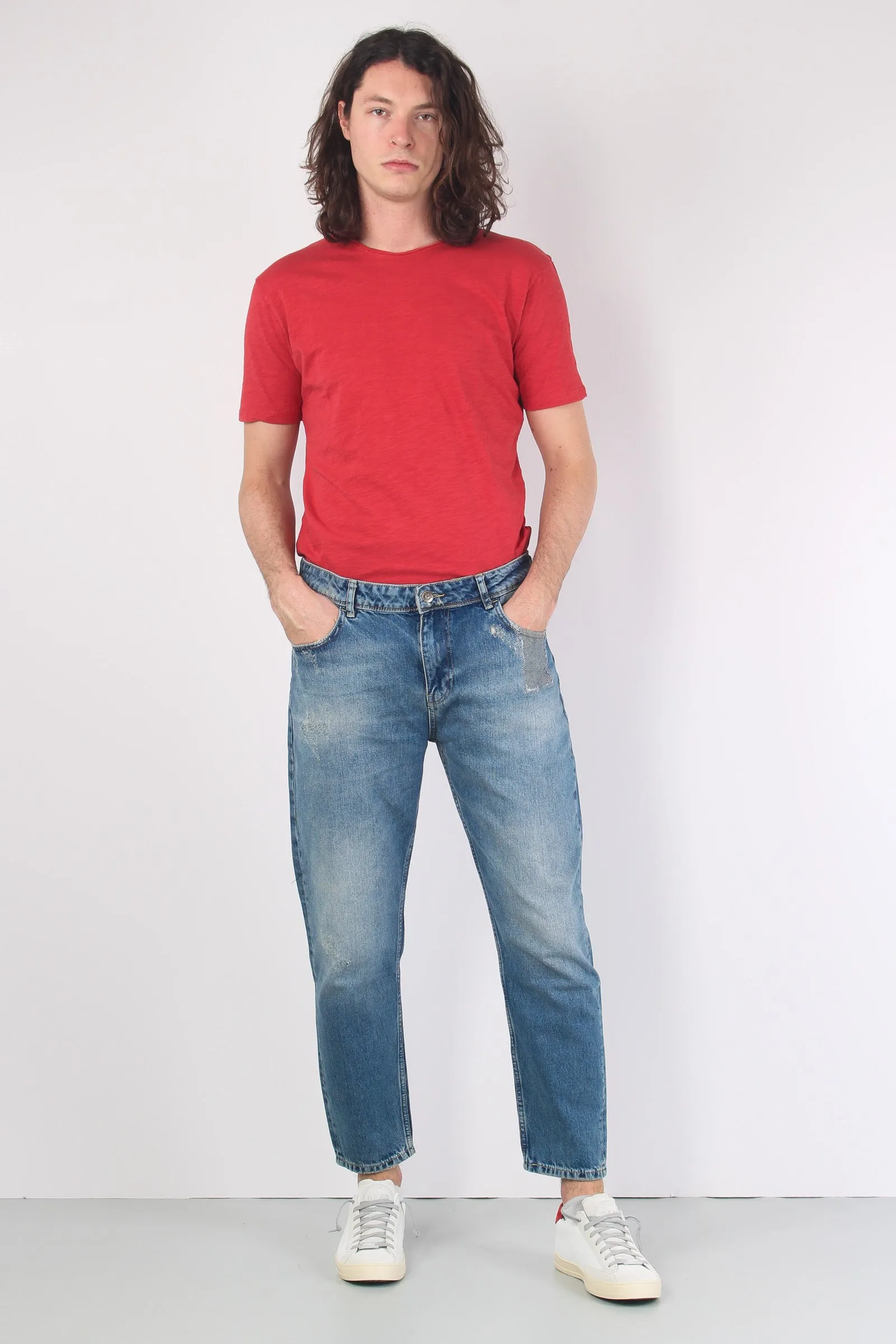 Denim Cropped Vintage Denim Medio