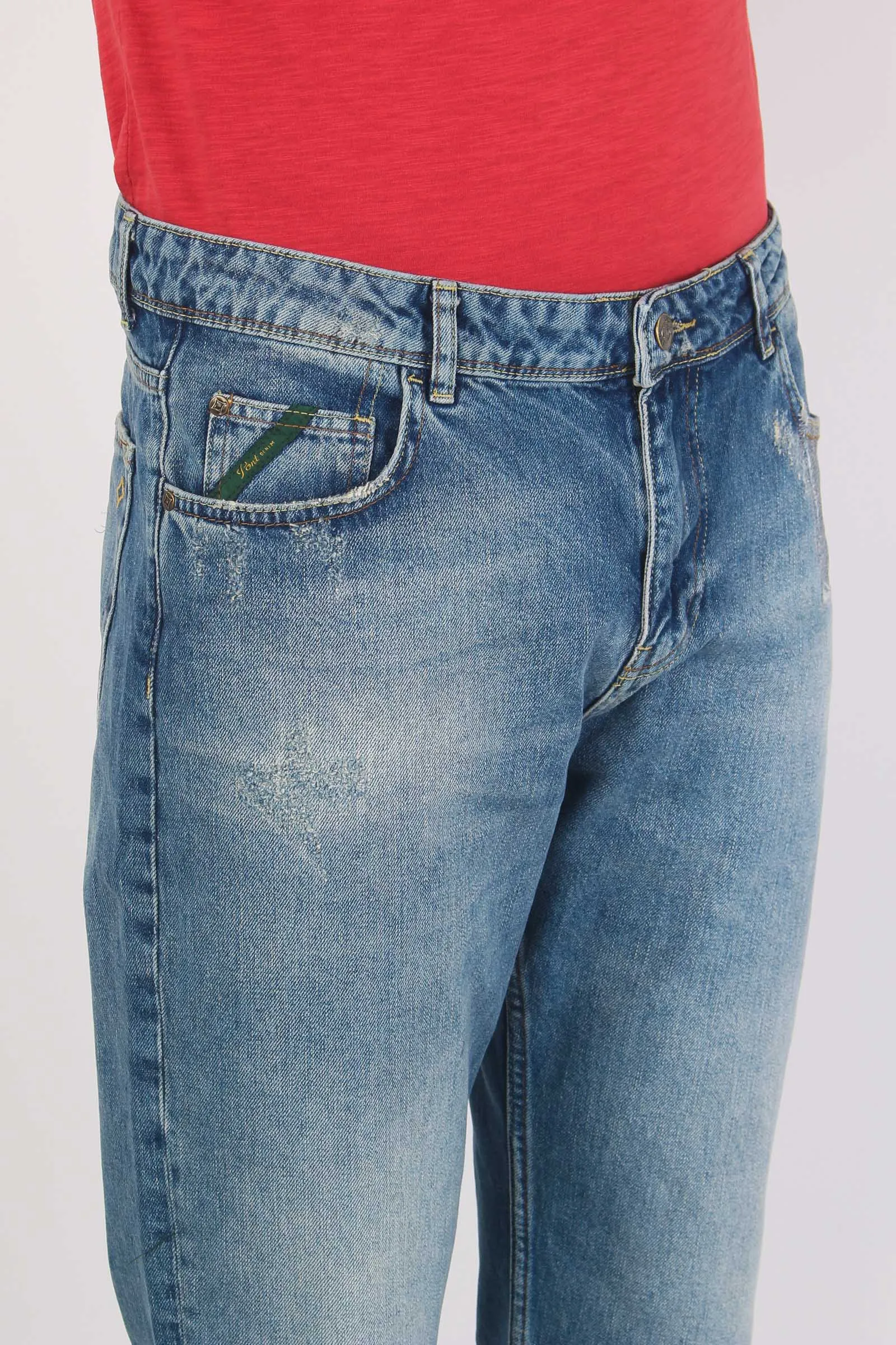 Denim Cropped Vintage Denim Medio