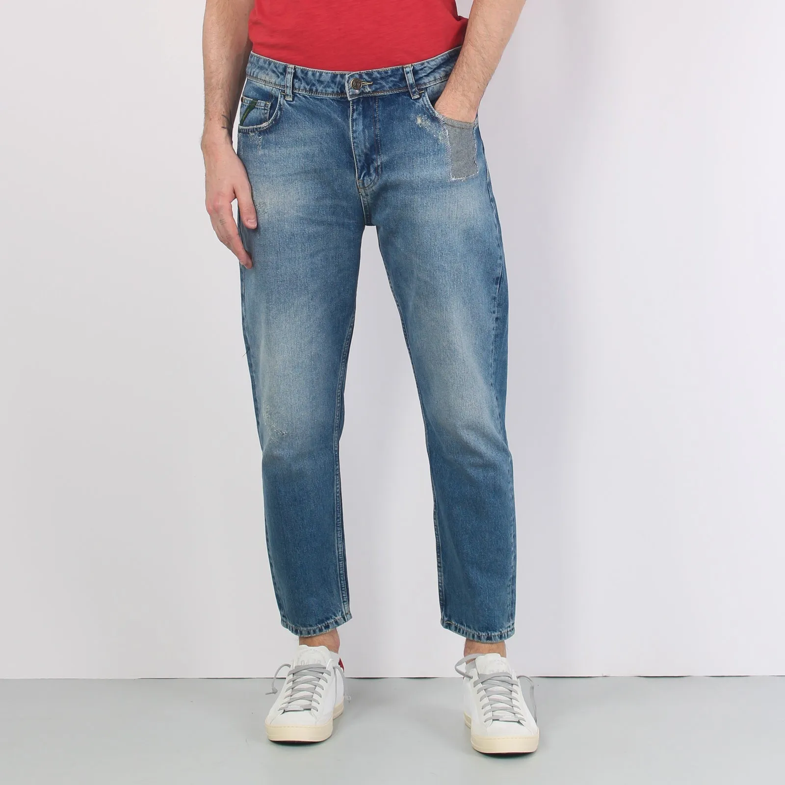 Denim Cropped Vintage Denim Medio