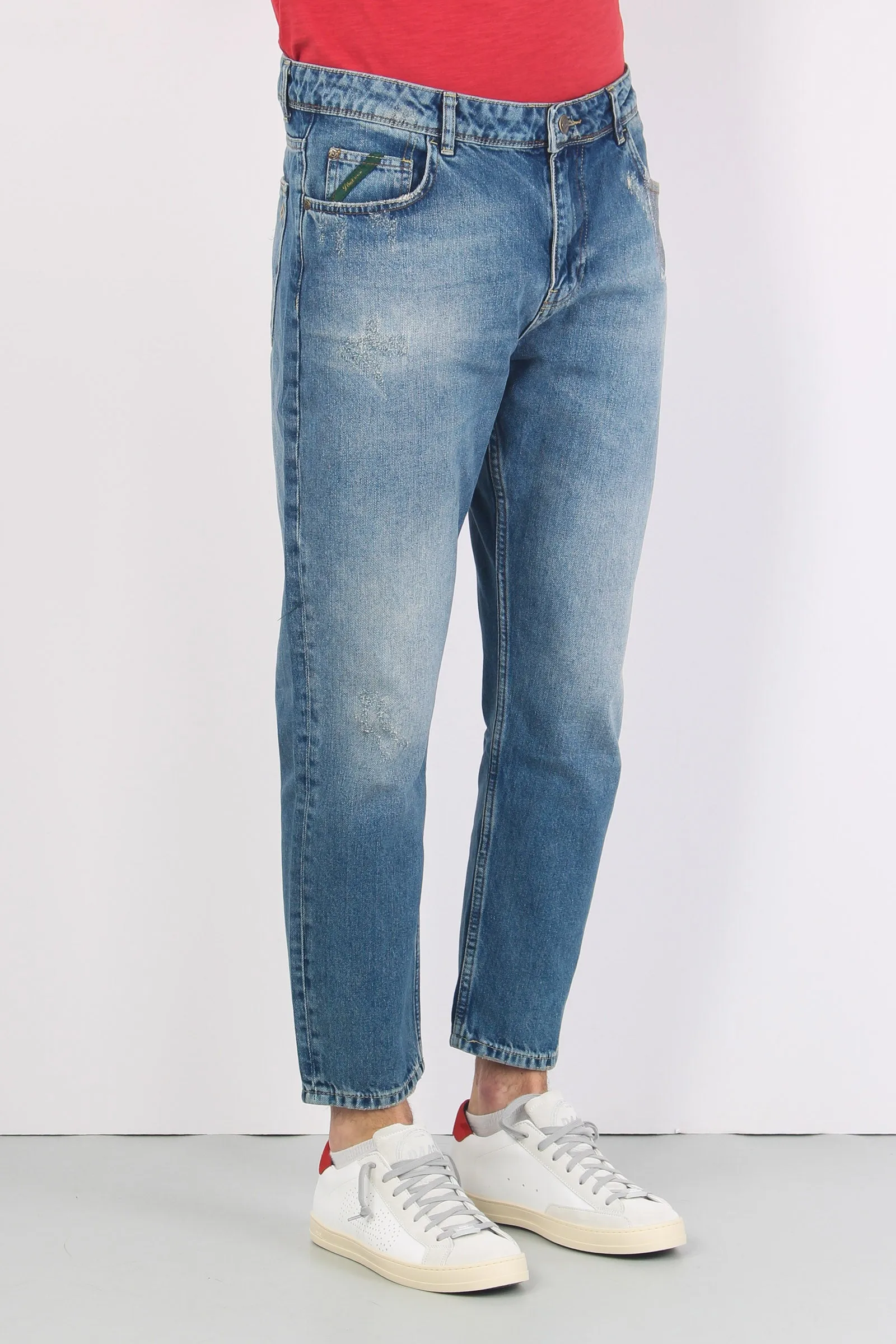 Denim Cropped Vintage Denim Medio