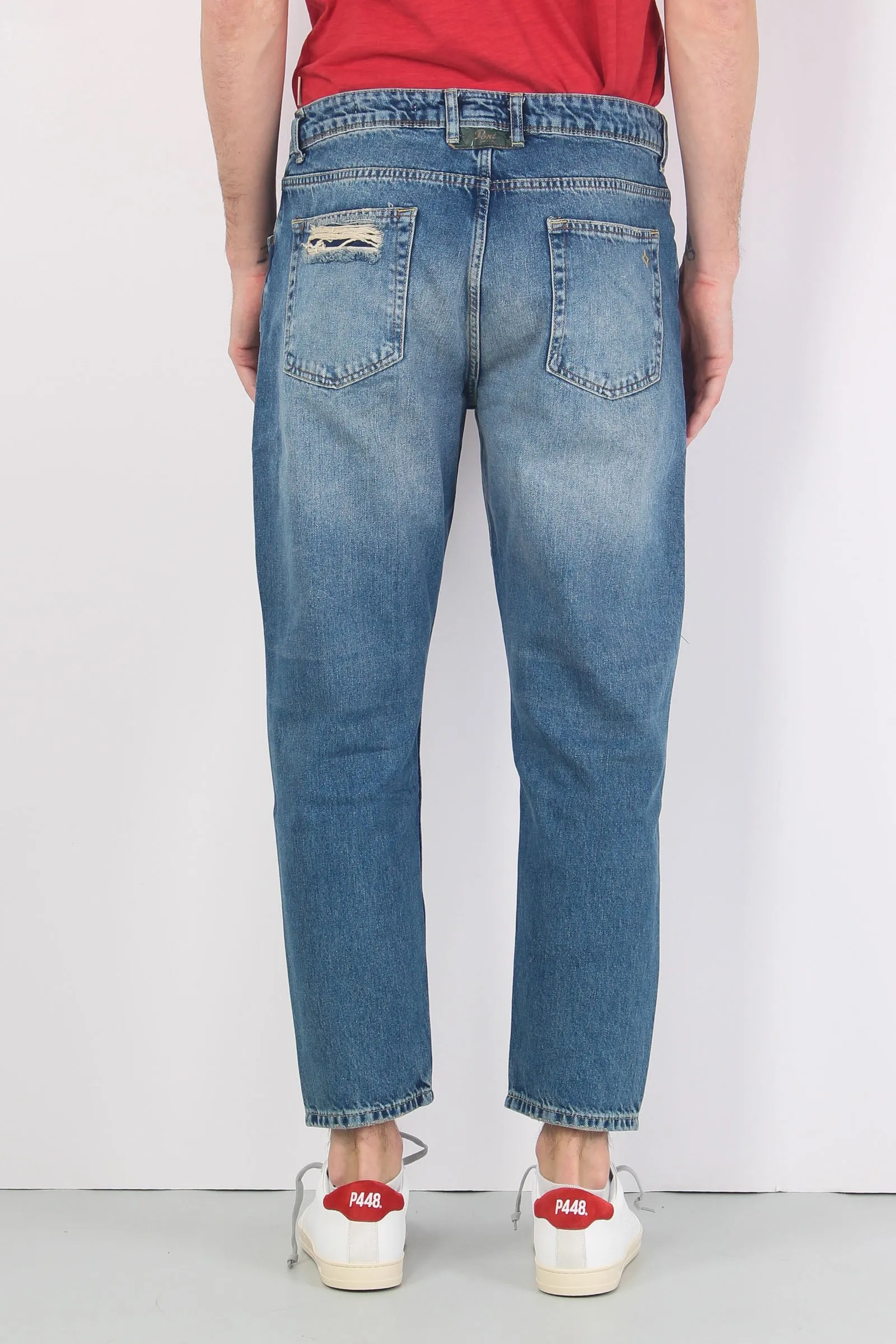 Denim Cropped Vintage Denim Medio