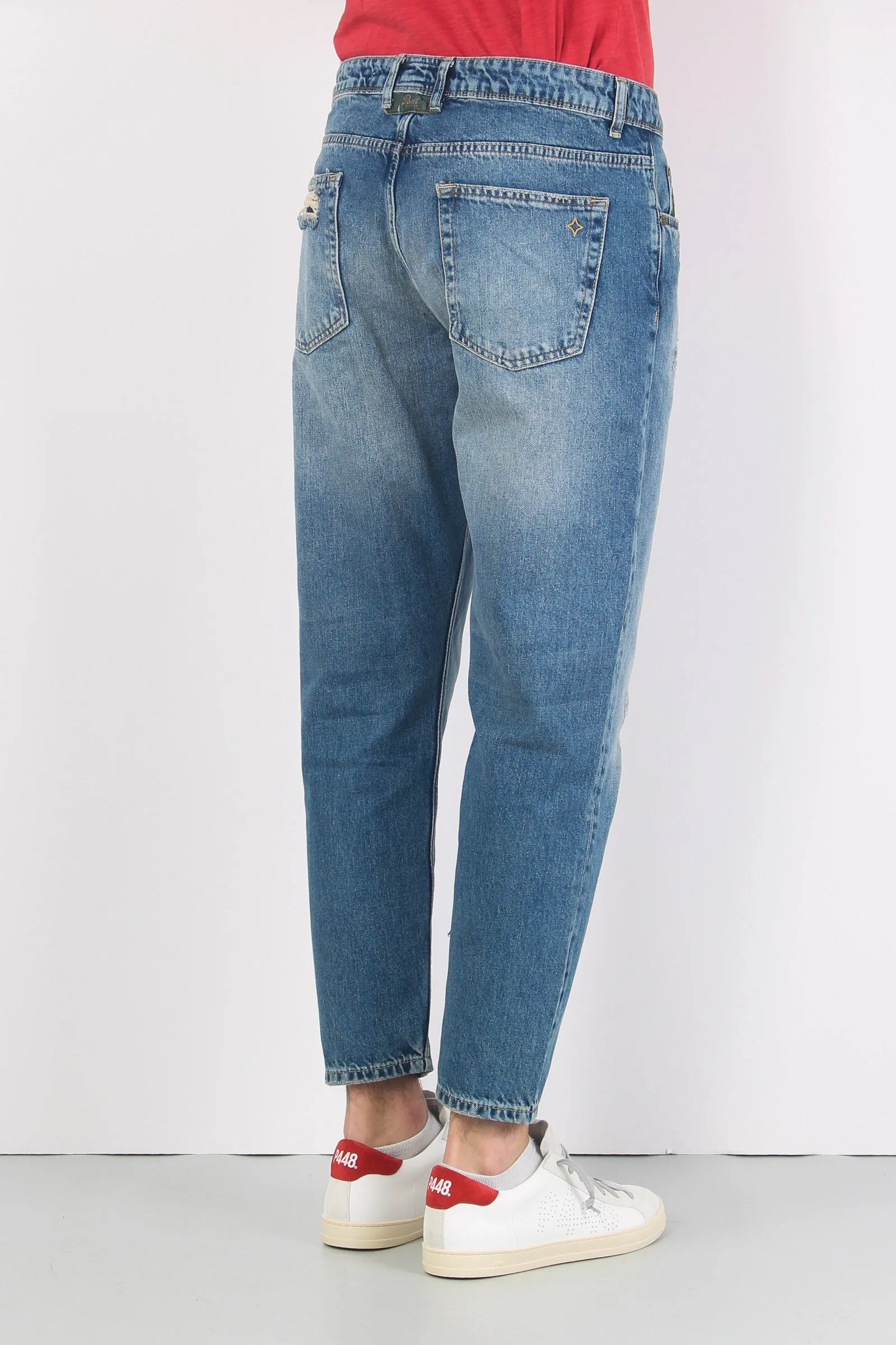 Denim Cropped Vintage Denim Medio