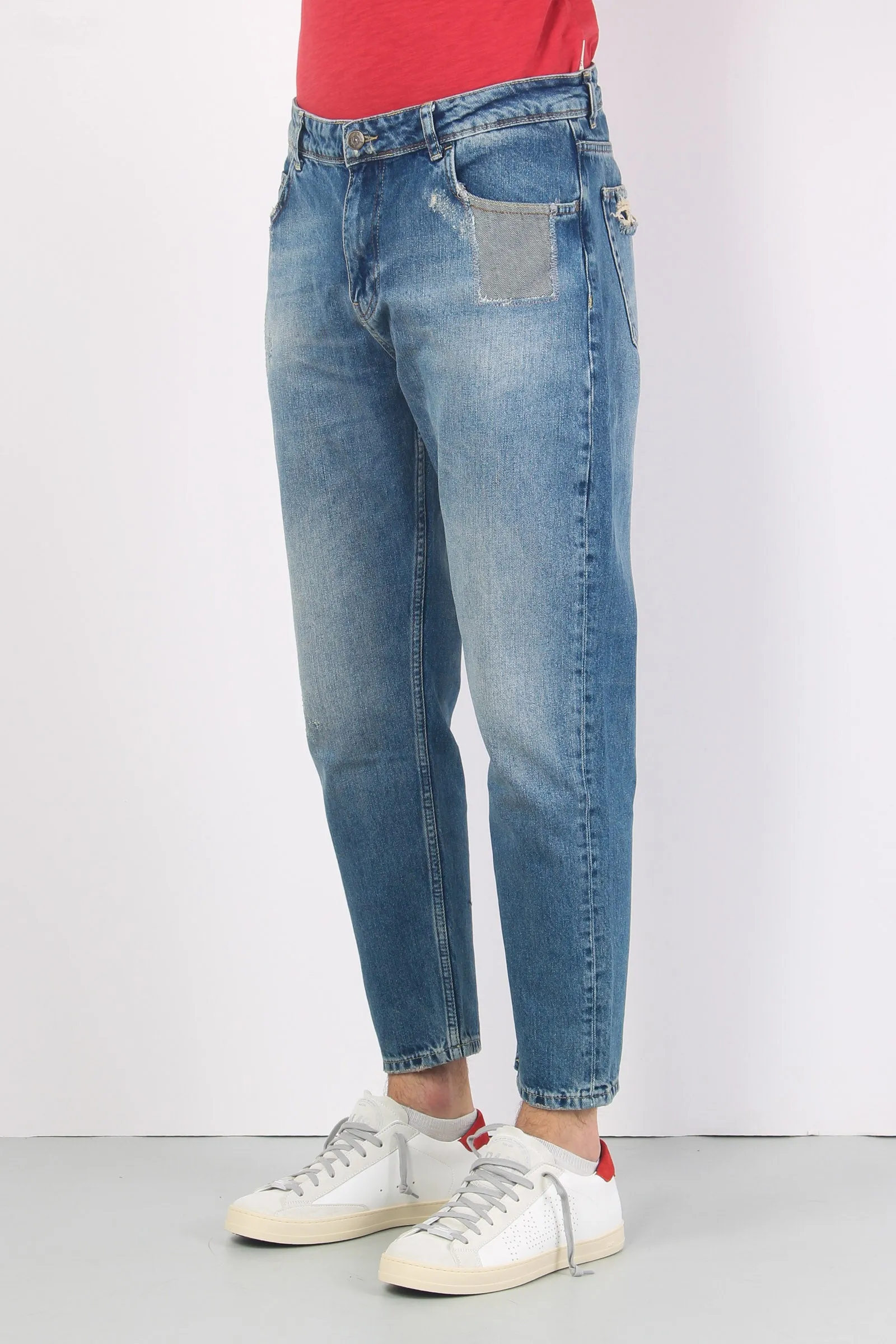 Denim Cropped Vintage Denim Medio