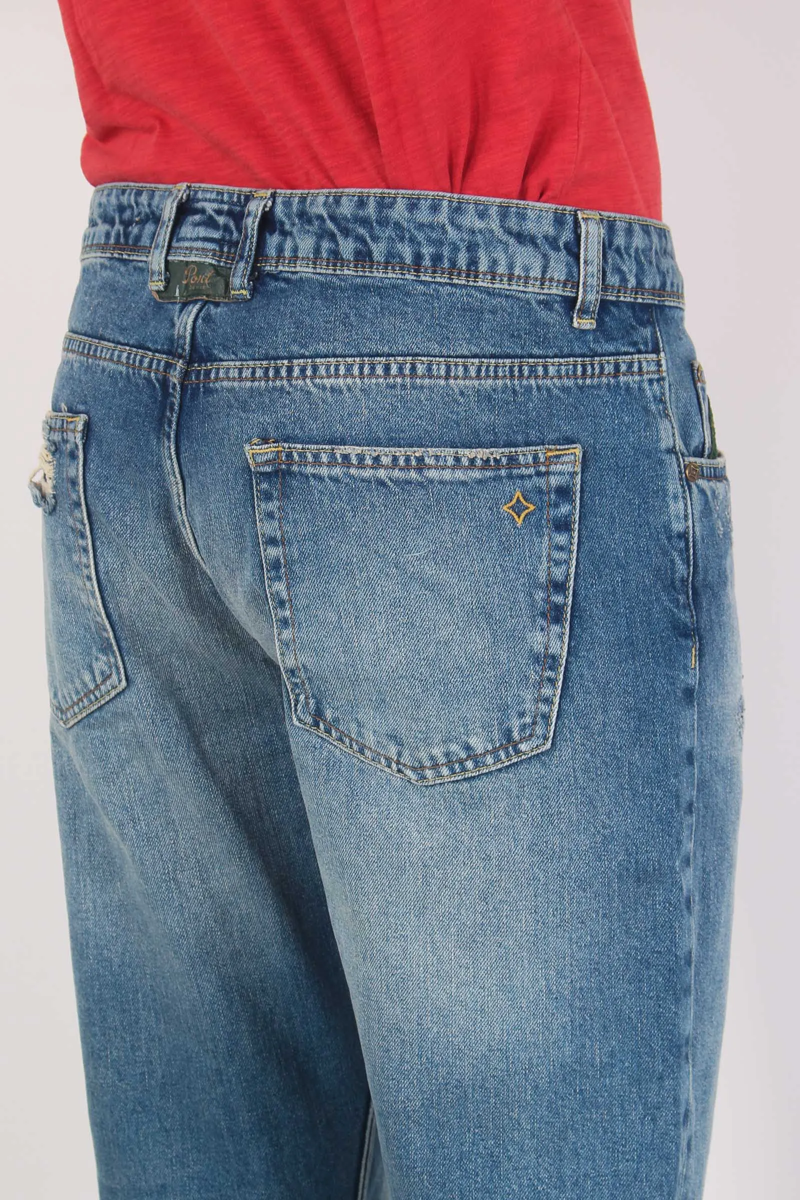 Denim Cropped Vintage Denim Medio