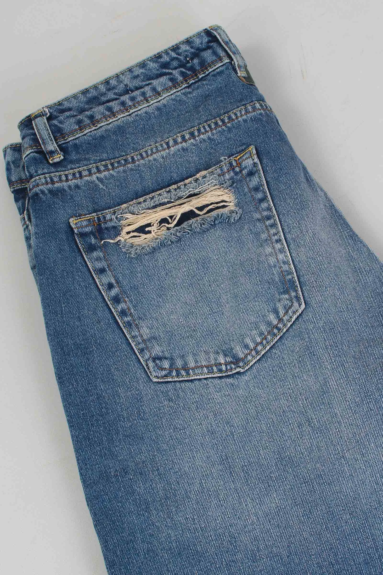 Denim Cropped Vintage Denim Medio