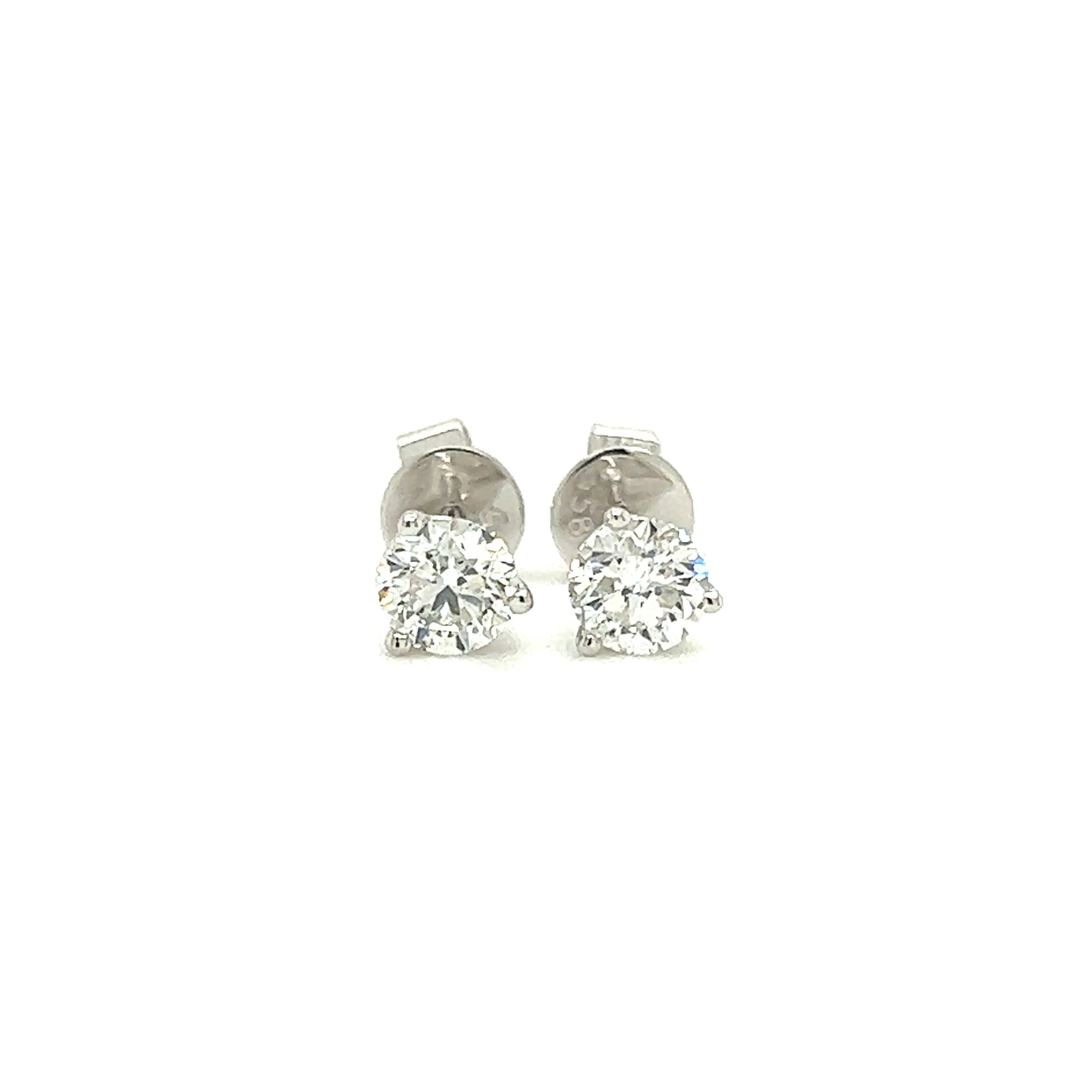 Diamond Stud Earrings with 0.75ctw of Diamonds in 14K White Gold