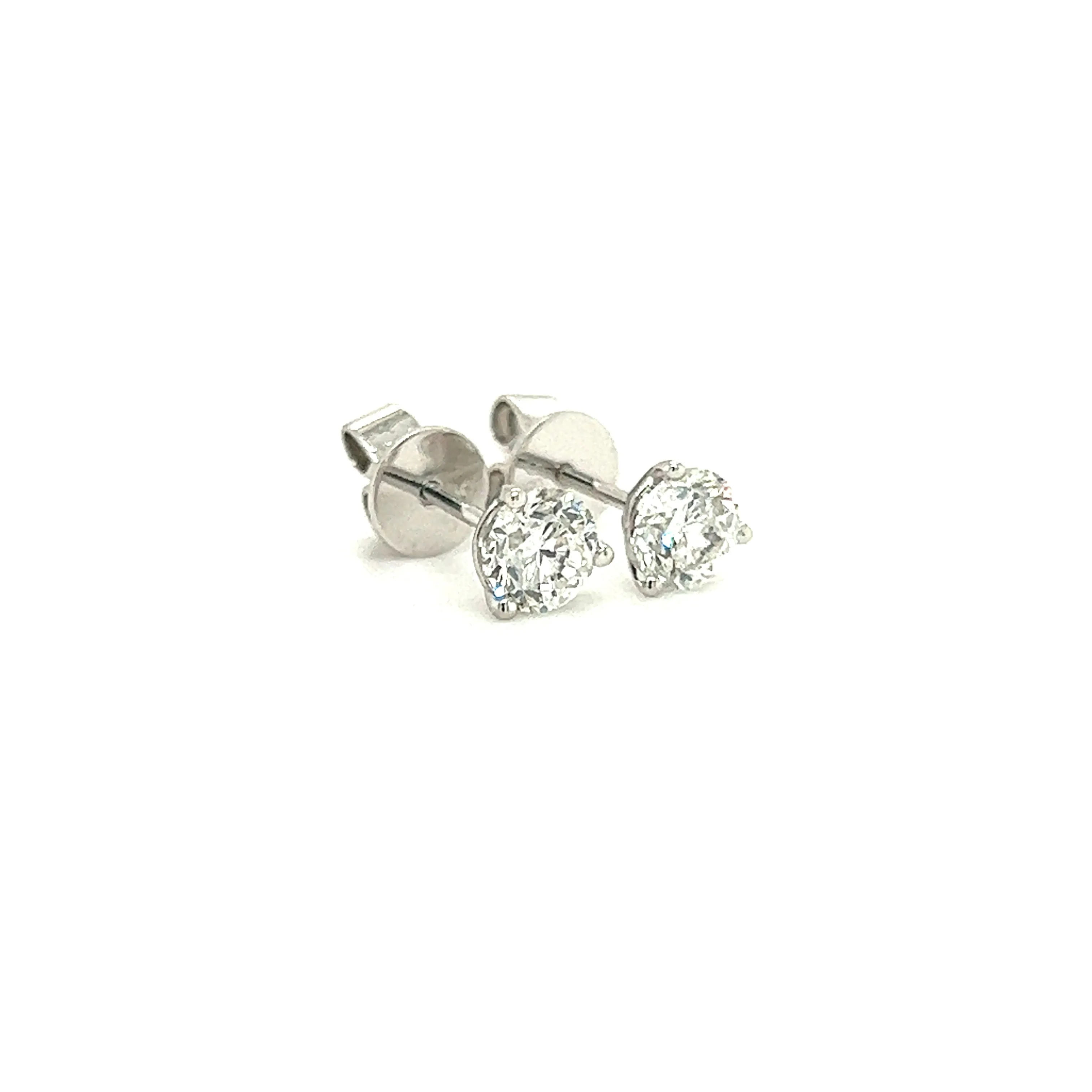 Diamond Stud Earrings with 0.75ctw of Diamonds in 14K White Gold