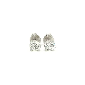 Diamond Stud Earrings with 0.75ctw of Diamonds in 14K White Gold