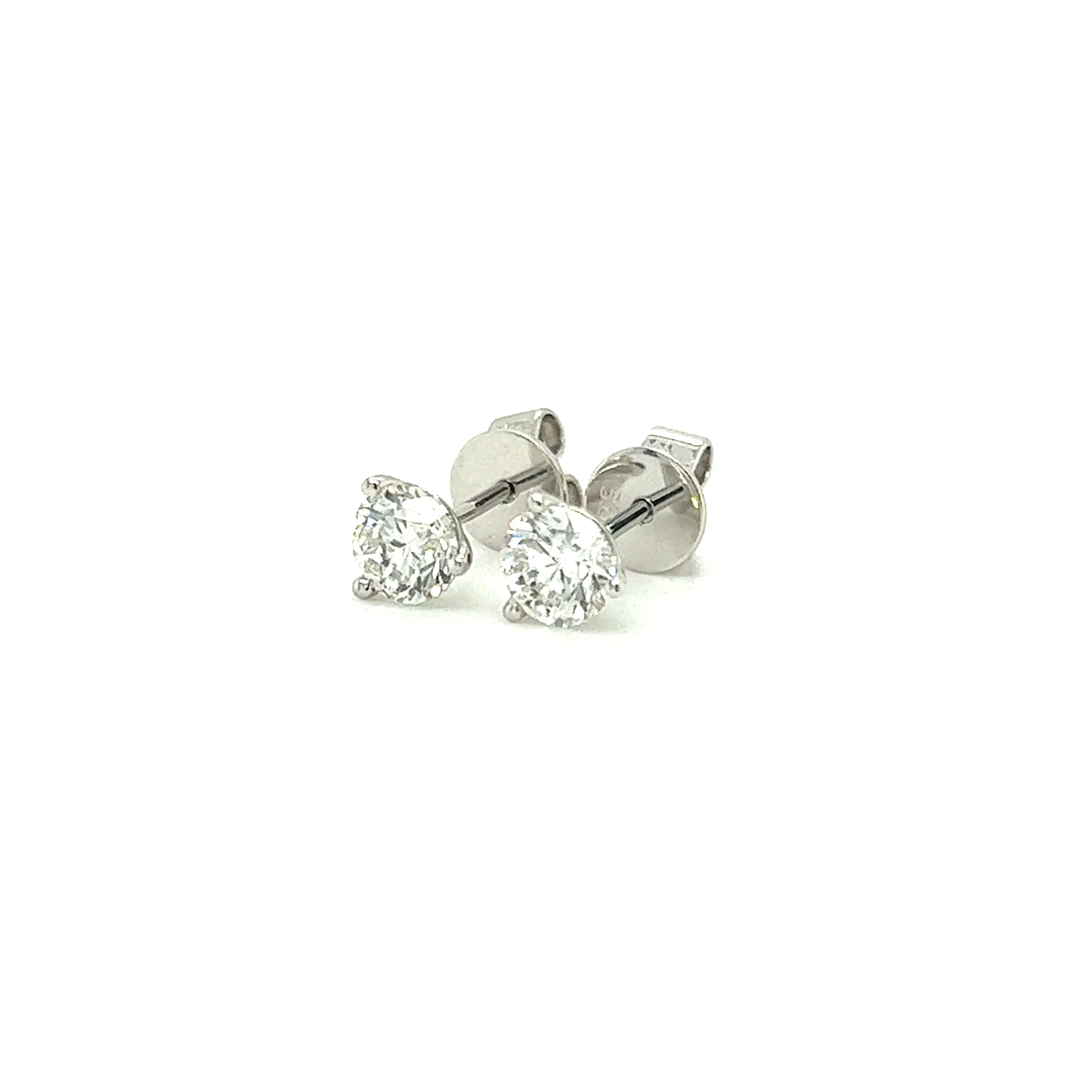 Diamond Stud Earrings with 0.75ctw of Diamonds in 14K White Gold