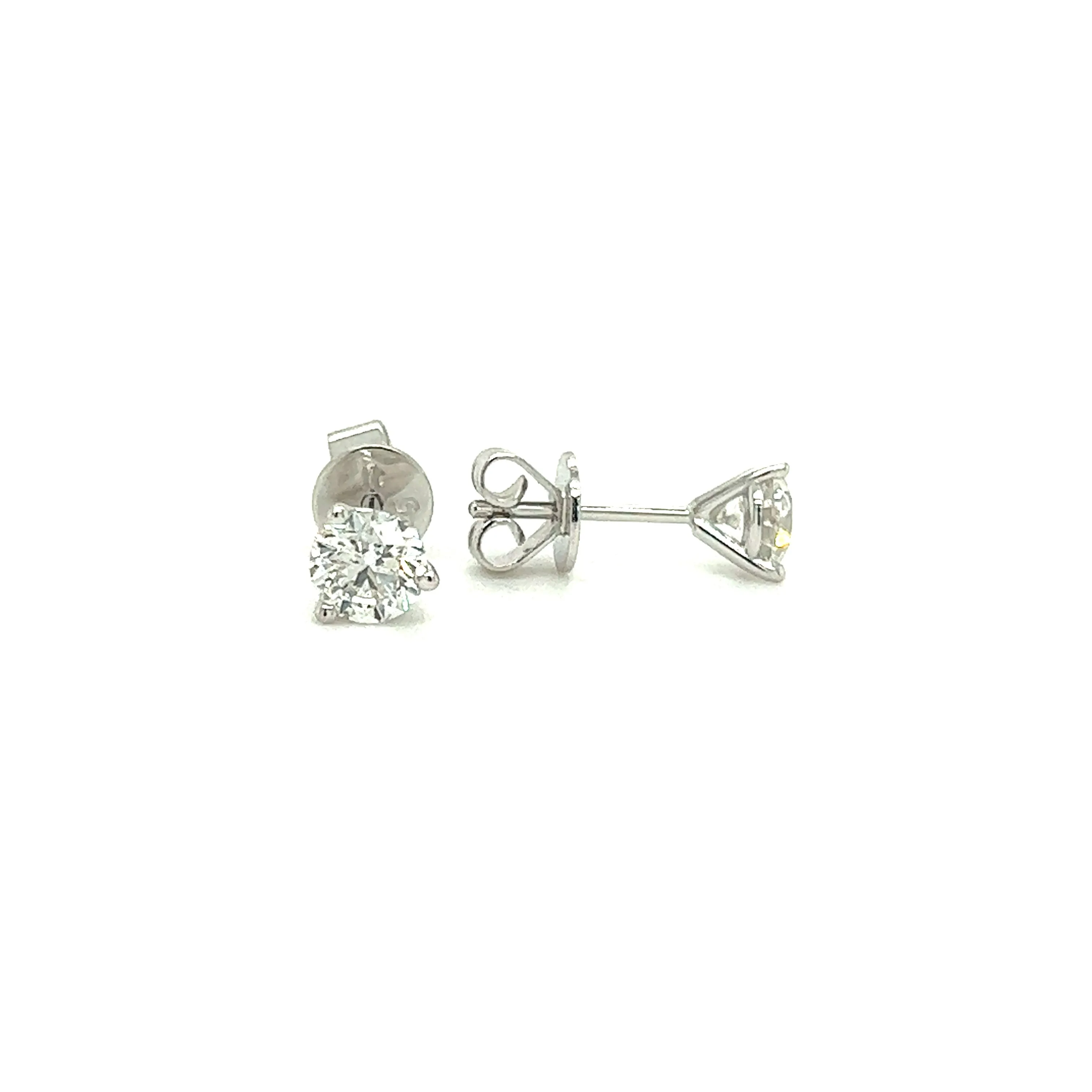 Diamond Stud Earrings with 0.75ctw of Diamonds in 14K White Gold