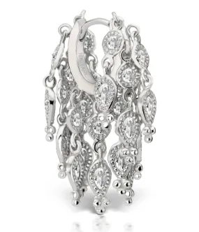 Diamond Tassel Eternity Hoop Earring