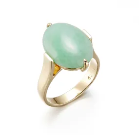 Diana Ring in Apple Green Jade