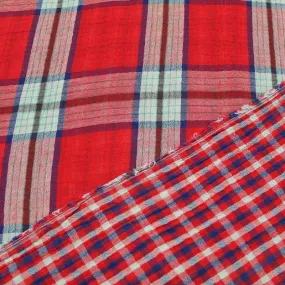 Double Gauze - Reversible - Red and Navy Check