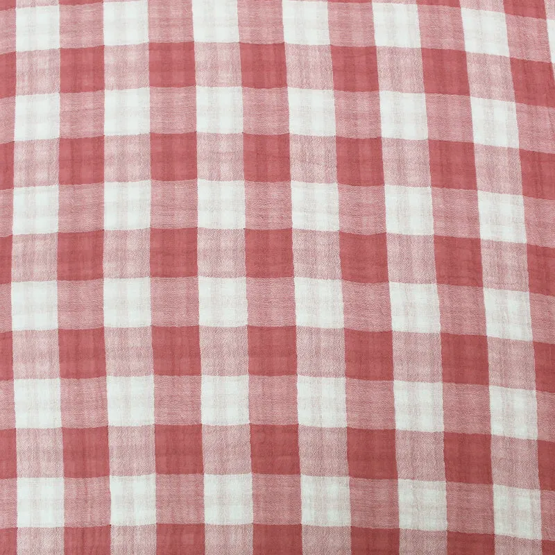 Double Gauze - Reversible - Rose Pink Gingham