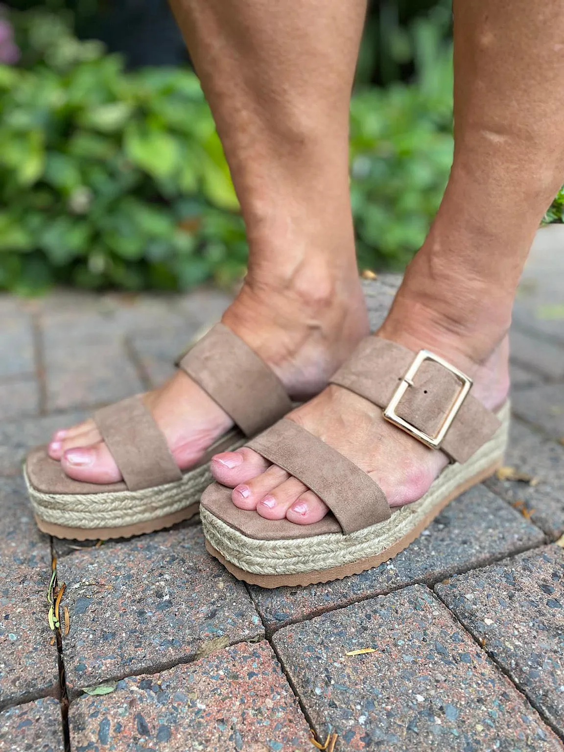 Double Strap Buckle Sandals