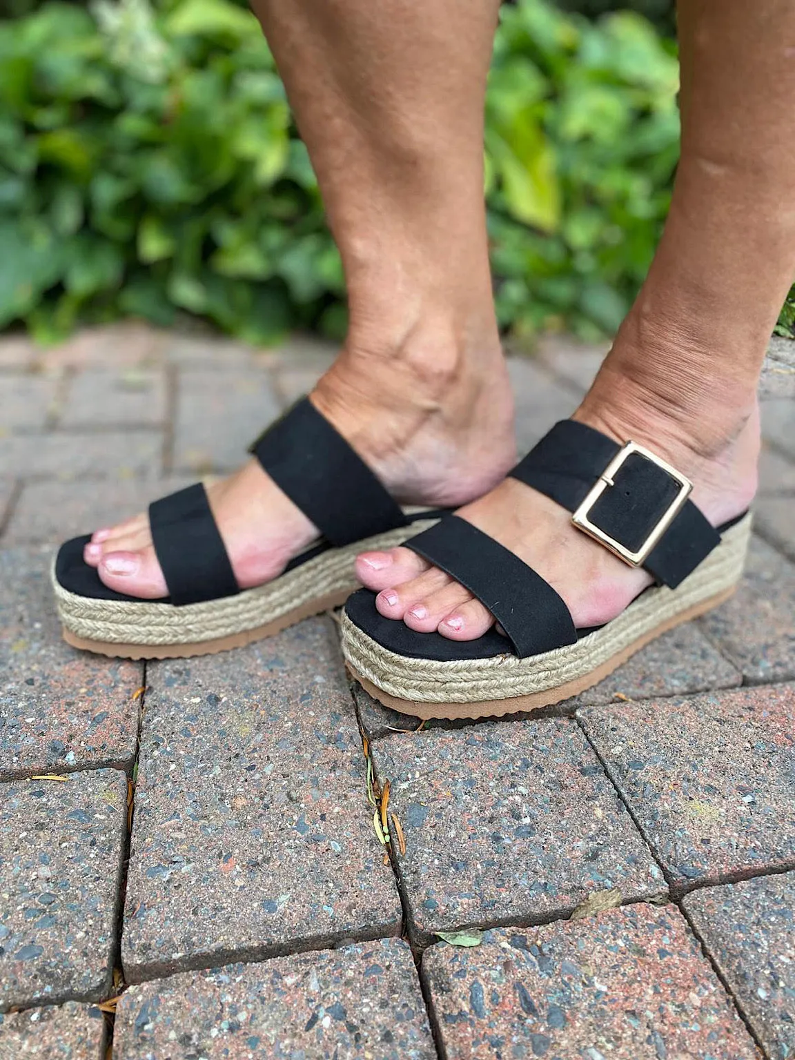 Double Strap Buckle Sandals