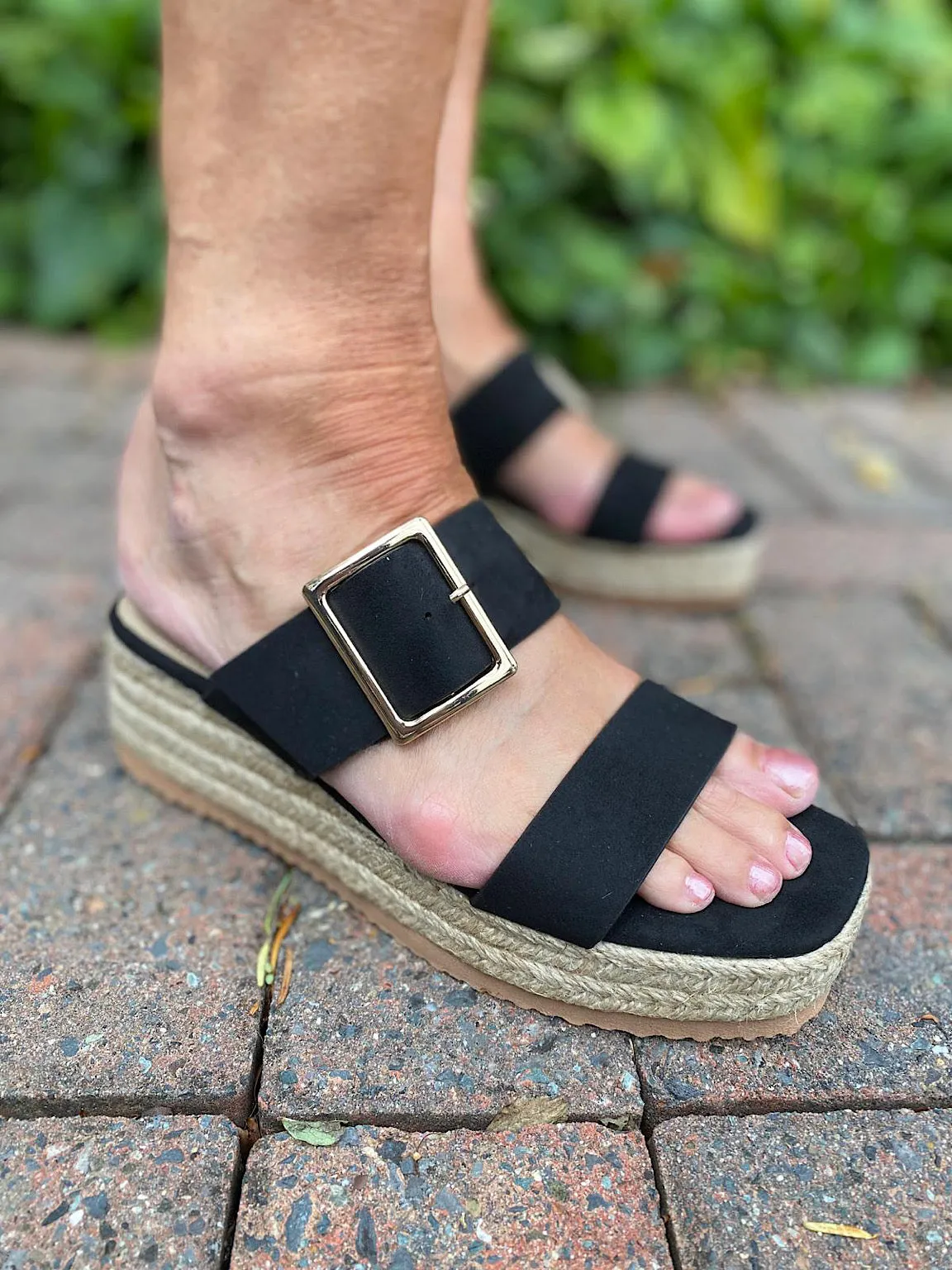 Double Strap Buckle Sandals