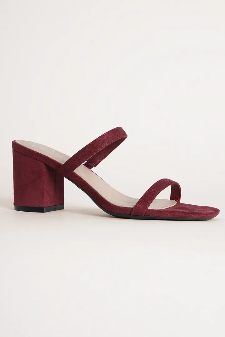 Double Strap Heeled Mules