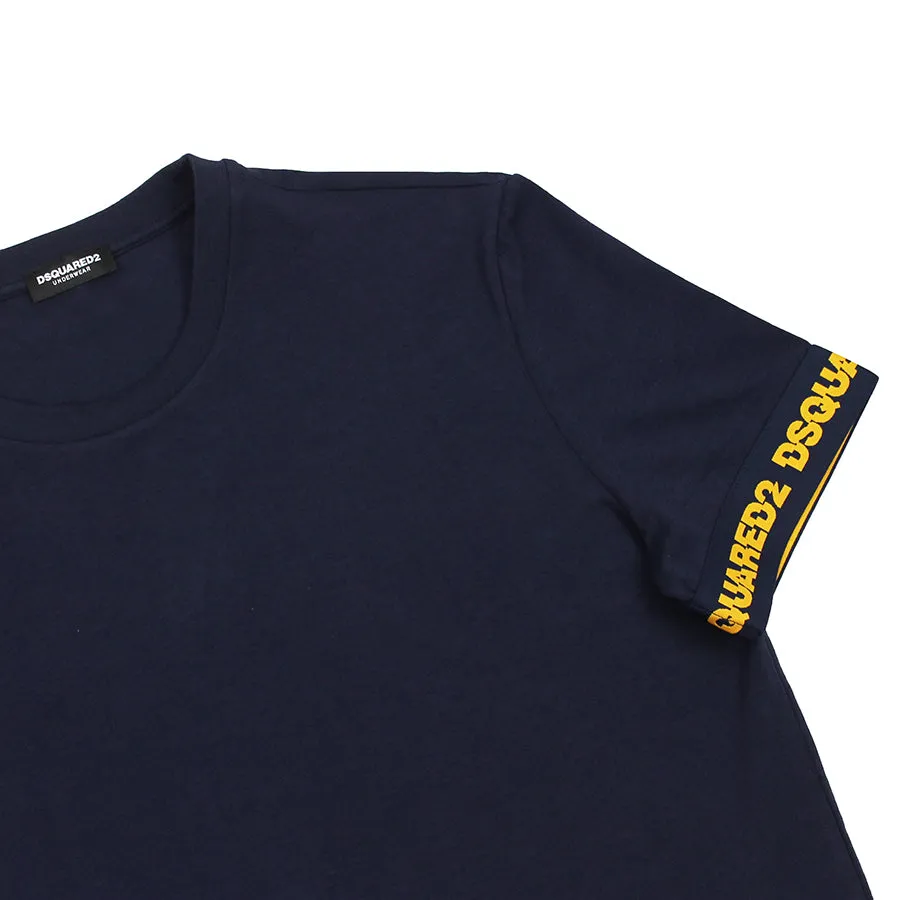 DSQUARED2 - Tape Sleeve Logo T-Shirt in Navy