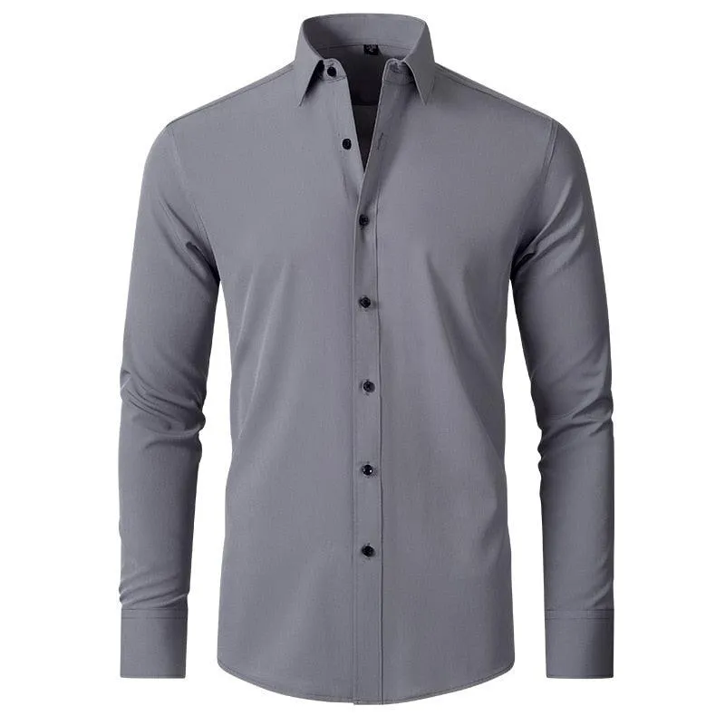 Elastic force non-iron long-sleeved business casual shirt