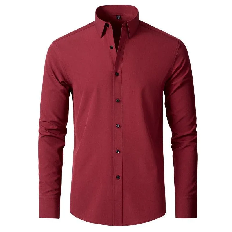 Elastic force non-iron long-sleeved business casual shirt