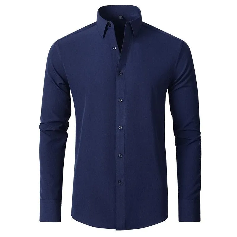 Elastic force non-iron long-sleeved business casual shirt